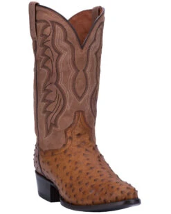 Dan Post Men's Tempe Full Quill Ostrich Western Boots - Medium Toe -Dan Post 066850 C9 P1