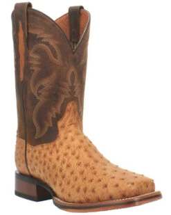 Dan Post Men's Kershaw Exotic Ostrich Skin Western Boots - Broad Square Toe -Dan Post 2000337937 280 P1