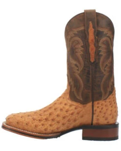 Dan Post Men's Kershaw Exotic Ostrich Skin Western Boots - Broad Square Toe -Dan Post 2000337937 280 P3