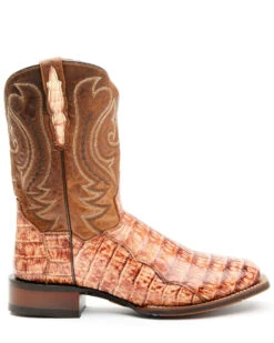 Dan Post Men's Tan Caiman Belly Western Boots - Broad Square Toe -Dan Post 2000344180 280 P2