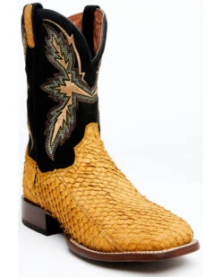Dan Post Men's Exotic Sea Bass Skin Western Boots - Broad Square Toe -Dan Post 2000349222 200 P1