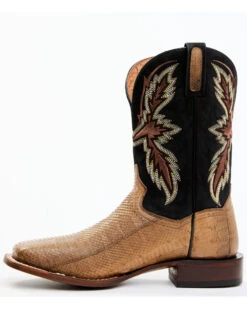 Dan Post Men's Taupe Water Snake Exotic Western Boots - Broad Square Toe -Dan Post 2000354881 251 P3