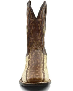 Dan Post Men's Karung Snake Brown Exotic Western Boots - Broad Square Toe