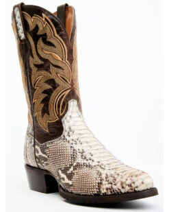 Dan Post Men's Natural Back Cut Python Exotic Western Boots - Medium Toe