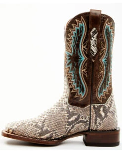 Dan Post Women's Back Cut Natural Python Exotic Western Boot - Broad Square Toe -Dan Post 2000367486 101 P3