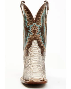 Dan Post Women's Back Cut Natural Python Exotic Western Boot - Broad Square Toe -Dan Post 2000367486 101 P4