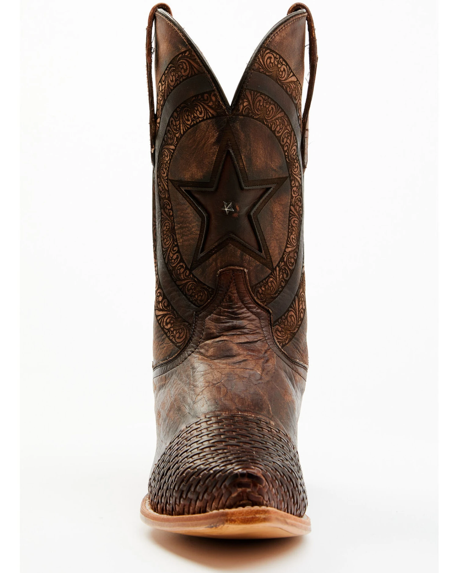 Dan Post Men's Embossed Star & Studded Basketweave Western Leather Boots - Snip Toe 4 Dan Post Men's Embossed Star & Studded Basketweave Western Leather Boots - Snip Toe - Image 2