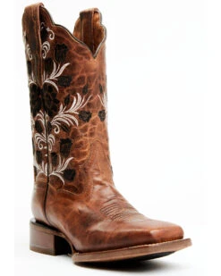 Dan Post Women's Athena Floral Embroidered Western Performance Boots - Broad Square Toe -Dan Post 2000371101 280 P1