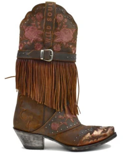 Dan Post Women's Bed Of Roses Fringe Embroidered Western Boot - Snip Toe -Dan Post 2000371108 235 P2