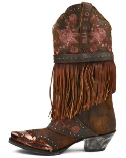 Dan Post Women's Bed Of Roses Fringe Embroidered Western Boot - Snip Toe -Dan Post 2000371108 235 P3