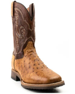 Dan Post Men's Saddle Hand Quill Ostrich Western Boots - Broad Square Toe -Dan Post 2000375985 280 P1