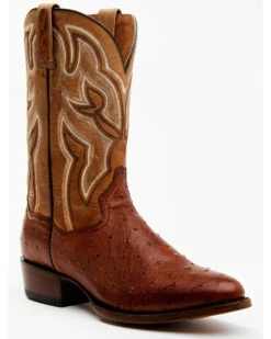 Dan Post Men's Hand Ostrich Quill Exotic Western Boots - Medium Toe -Dan Post 2000381786 235 P1