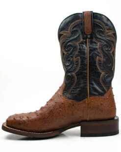 Dan Post Men's 11" Bay Apache Hand Quill Ostrich Exotic Western Boots - Broad Square Toe -Dan Post 2000381789 201 P3
