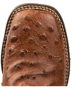 Dan Post Men's 11" Bay Apache Hand Quill Ostrich Exotic Western Boots - Broad Square Toe -Dan Post 2000381789 201 P6