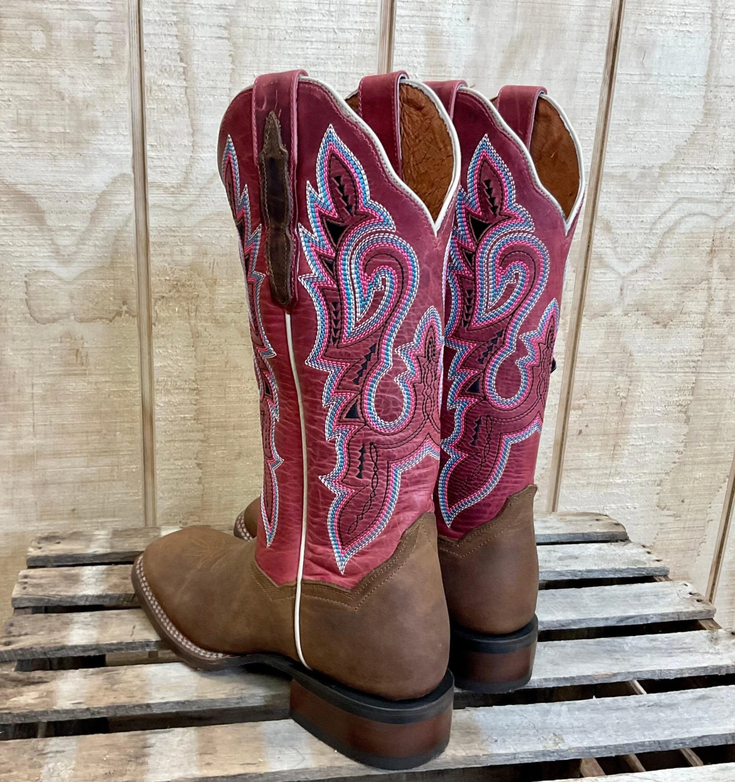 Dan Post Women's Malani Fuschia & Brown Square Toe Western Cowgirl Boots DP4898 7 Dan Post Women's Malani Fuschia & Brown Square Toe Western Cowgirl Boots DP4898 - Image 5