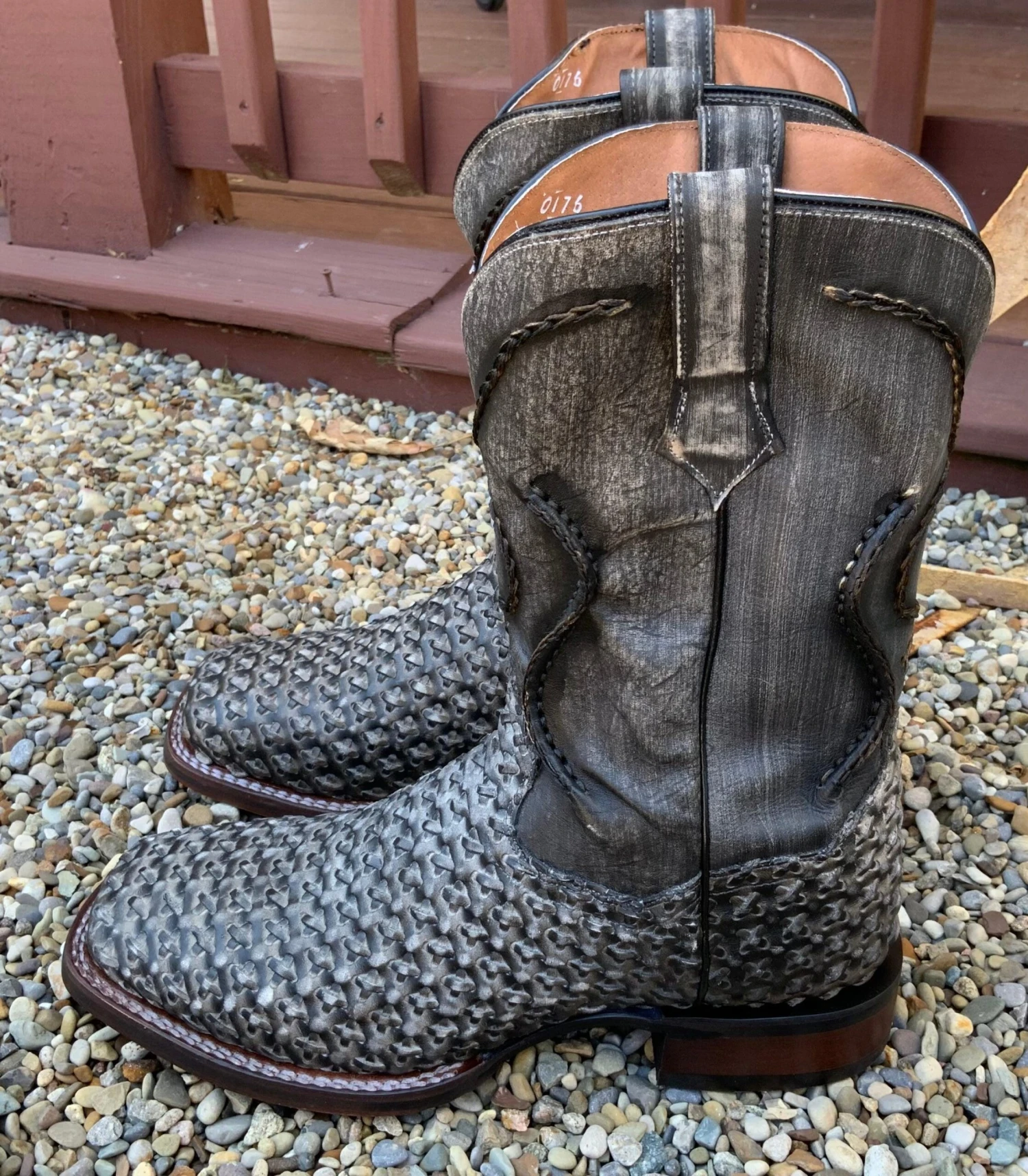 Dan Post Men's Stanley Black Weave Leather Square Toe Western Boots DP4909 6 Dan Post Men's Stanley Black Weave Leather Square Toe Western Boots DP4909 - Image 4