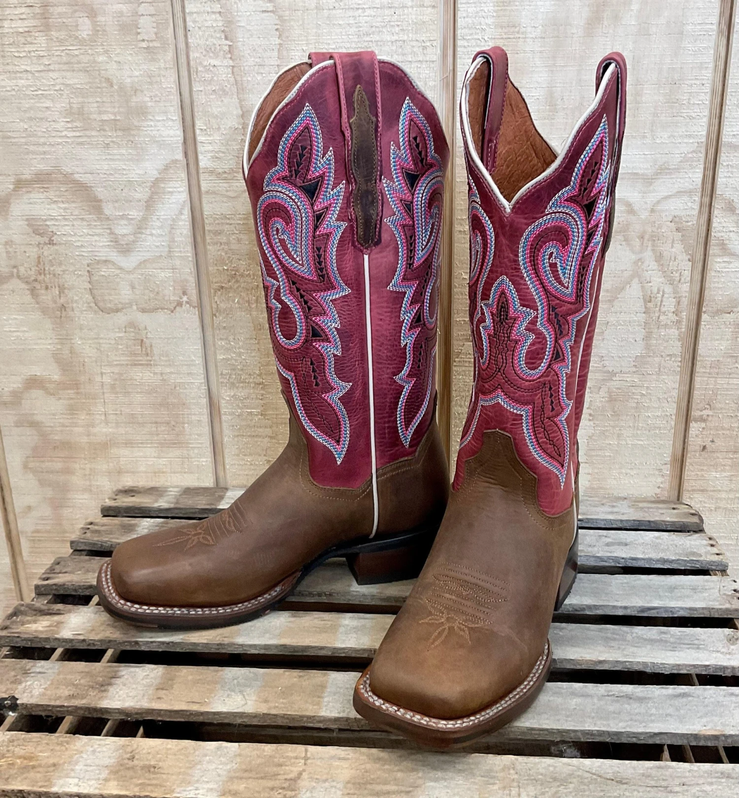 Dan Post Women's Malani Fuschia & Brown Square Toe Western Cowgirl Boots DP4898 5 Dan Post Women's Malani Fuschia & Brown Square Toe Western Cowgirl Boots DP4898 - Image 3