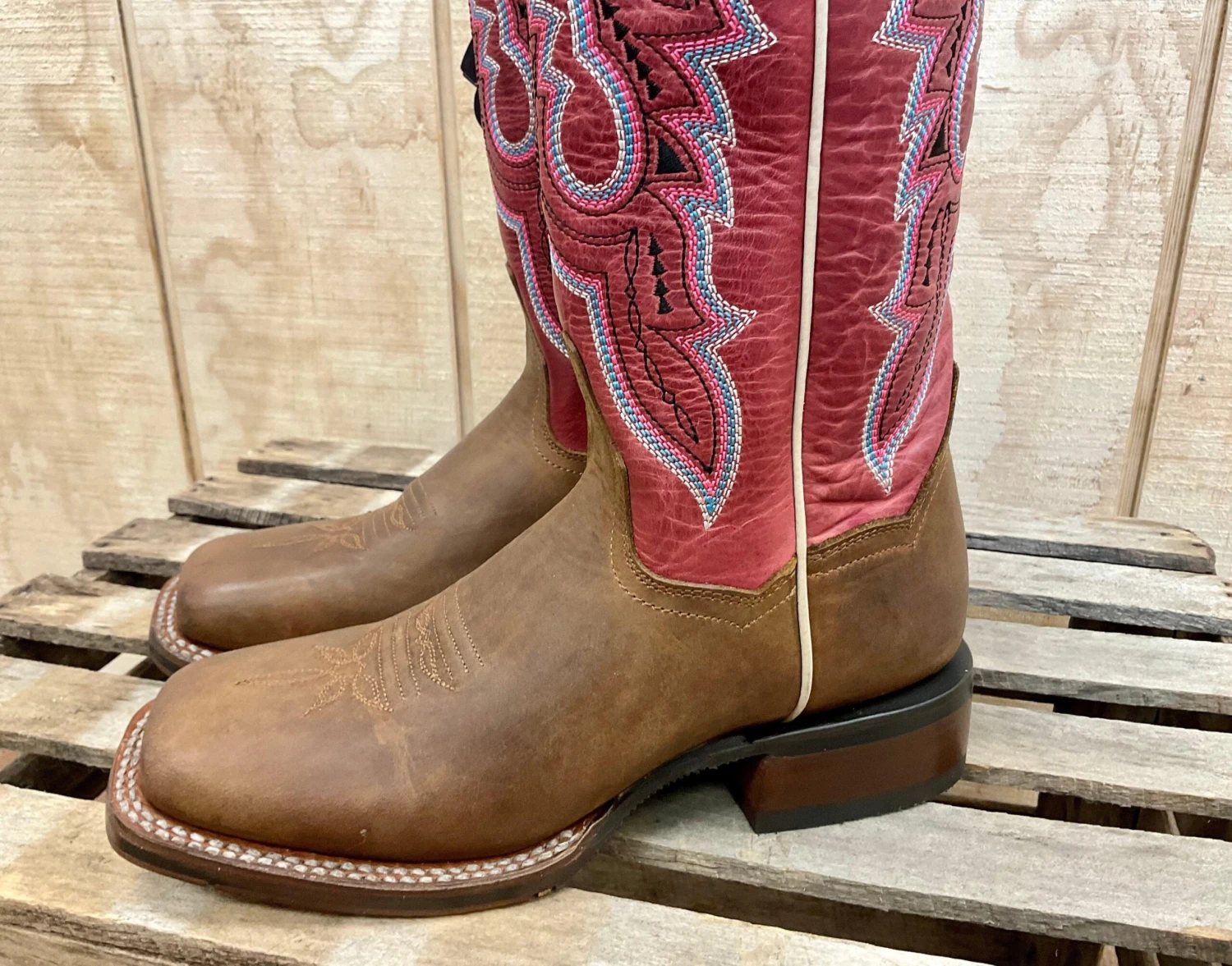 Dan Post Women's Malani Fuschia & Brown Square Toe Western Cowgirl Boots DP4898 9 Dan Post Women's Malani Fuschia & Brown Square Toe Western Cowgirl Boots DP4898 - Image 7