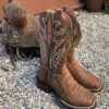 Dan Post Men's Mickey Tan Distressed Caiman Square Toe Western Boots DP4896