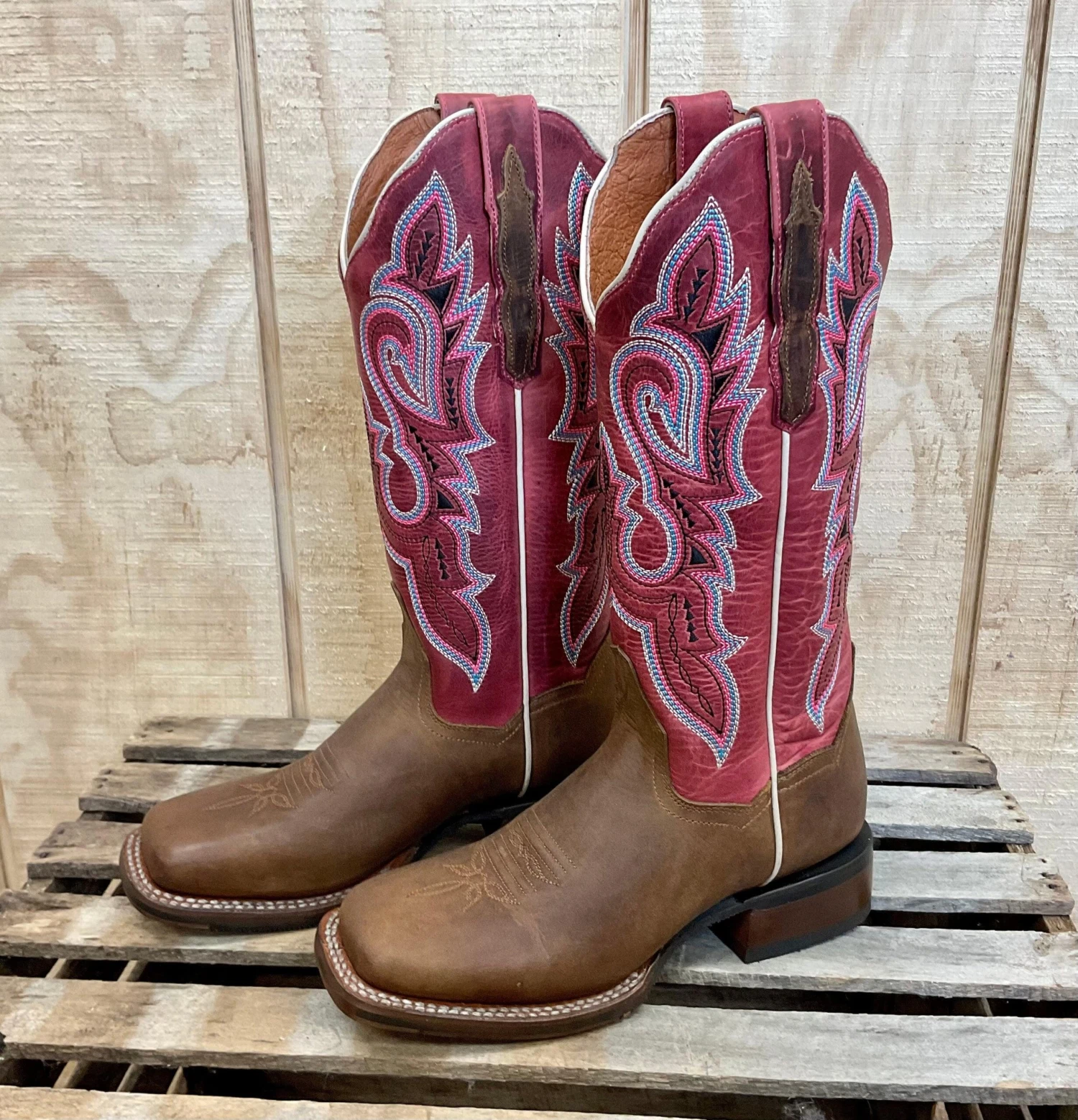 Dan Post Women's Malani Fuschia & Brown Square Toe Western Cowgirl Boots DP4898 6 Dan Post Women's Malani Fuschia & Brown Square Toe Western Cowgirl Boots DP4898 - Image 4