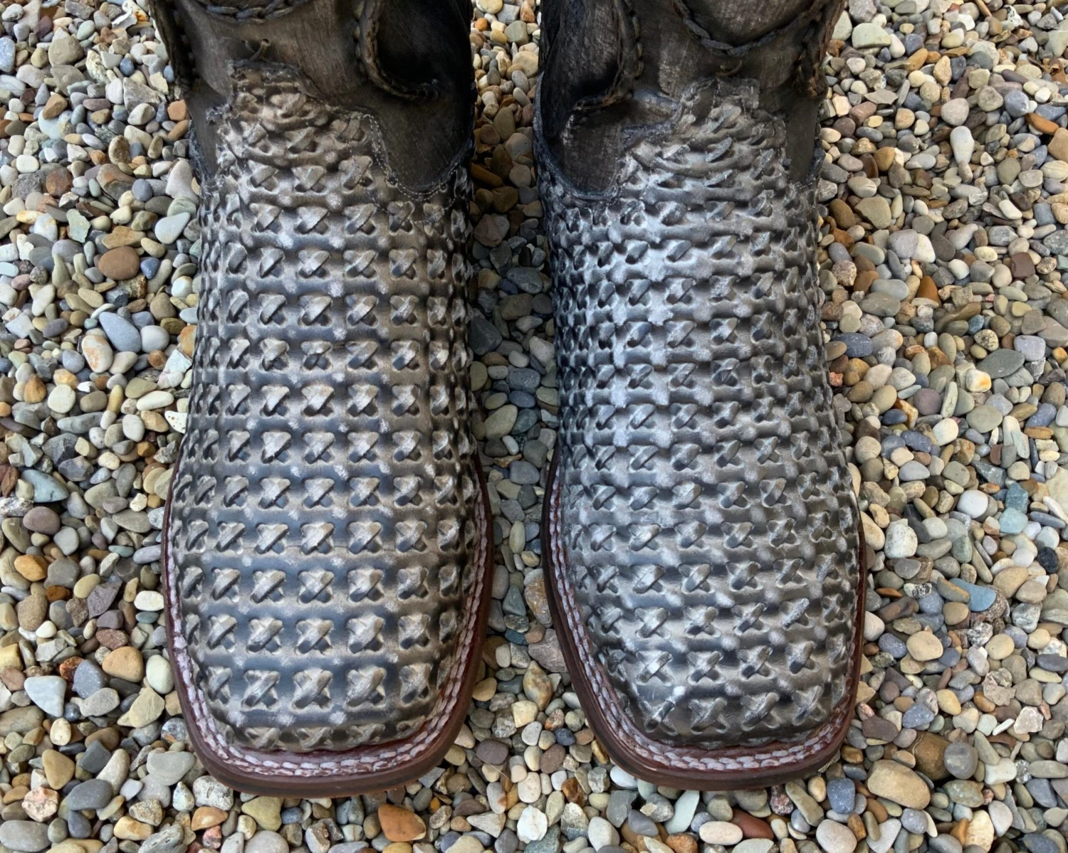 Dan Post Men's Stanley Black Weave Leather Square Toe Western Boots DP4909 9 Dan Post Men's Stanley Black Weave Leather Square Toe Western Boots DP4909 - Image 7