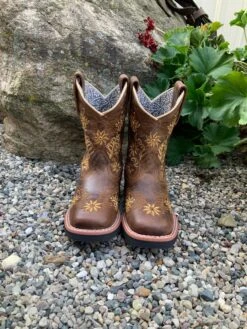 Dan Post Children's And Youth "Gardenia" Brown Floral Embroidered Boots DPC2942 DPC3942 -Dan Post image 0d6f9f66 99fd 413c af4d 2aad226e9270 1