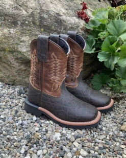 Dan Post Children's And Youth Lil' Dillon Brown Square Toe Boot DPC2945 DPC3945