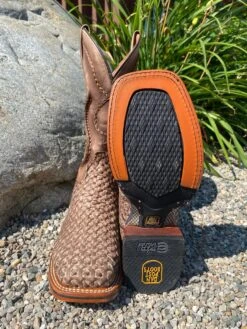 Dan Post Men's Stanley Tan Distressed Basketweave Leather Square Toe Western Boots DP4903 -Dan Post image 3880fffb f935 4bde 94df f845c86ead35